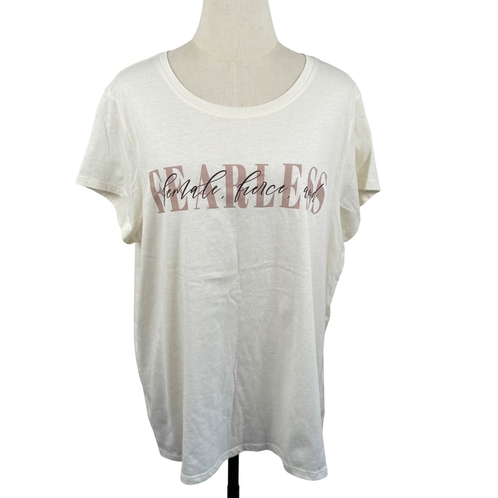 Feminist Graphic Tee XXL T Shirt Fearless Inspirational Fierce Graphic Plus Size